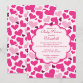 Love Heart Spring Baby shower Invitation Kaart (Voorkant / Achterkant)