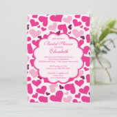 Love Heart Spring Bridal Shower Uitnodiging (Staand voorkant)