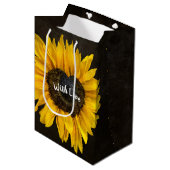 Love Heart Sunflower Medium Cadeauzakje (Voorkant Gekanteld)