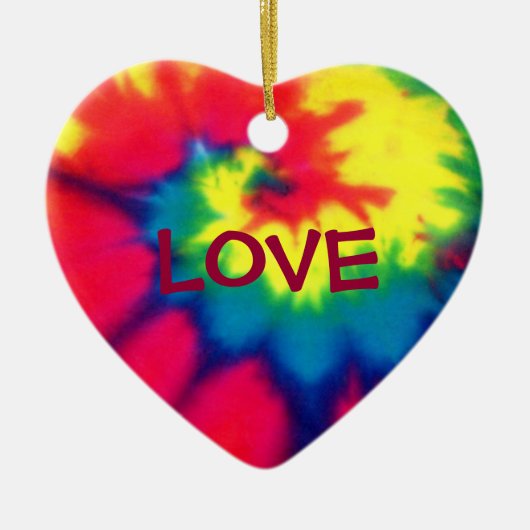 LOVE-Heart Tie Dye Kijk Ornament (Voorkant)