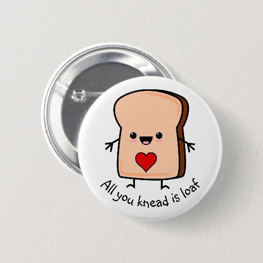 Love Heart Toast Bread Button (Voorkant /achterkant)