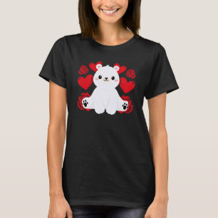 Love Heart Valentijnsdagen Rozen Polar Beer Boys K T-shirt