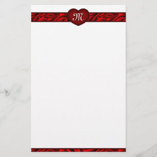 Love Heart Valentine's Day Monogram papeterie