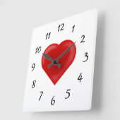 Love Heart Vierkante Klok (Hoek)