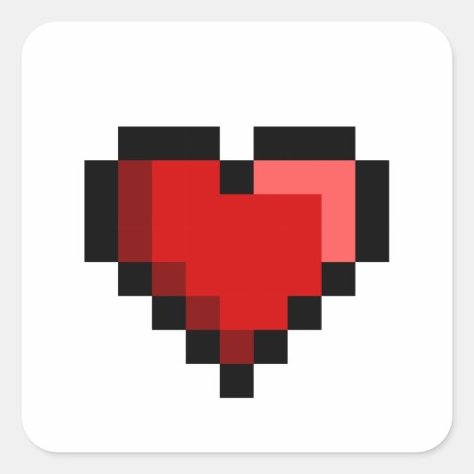 Love Heart Vierkante Sticker (Voorkant)