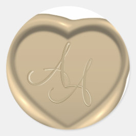Love Heart Wax Seal Monogram Wedding Sticker