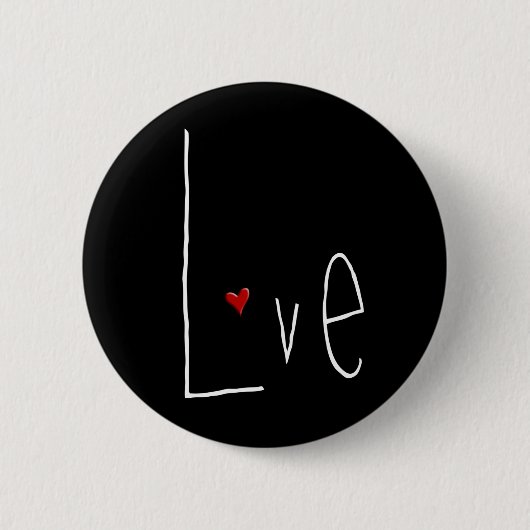 Love Heart White Button (Voorkant)
