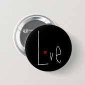 Love Heart White Button (Voorkant /achterkant)