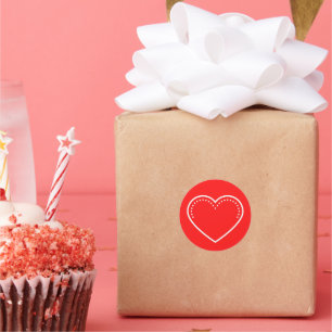 Love Heart White Sticker rond de Saint-Valentin cl