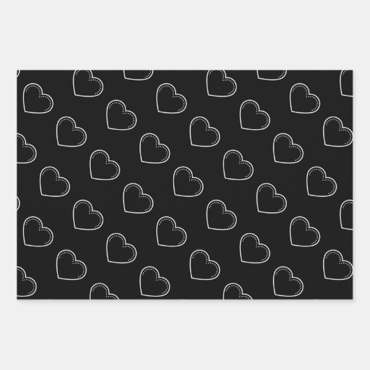 Love Heart White Valentijns Inpakpapier Vel (Voorkant 2)