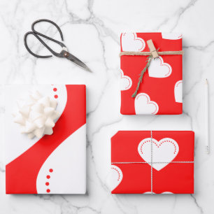Love Heart White Valentijns's Wrapping Paper Sheet