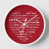Love Heart Word Cloud - White on Dark Red (Voorkant)