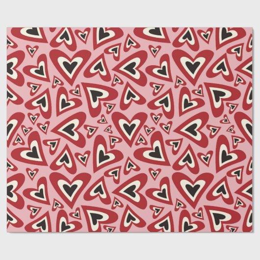 Love Heart Wrapping Paper Cadeaupapier (Vlak)
