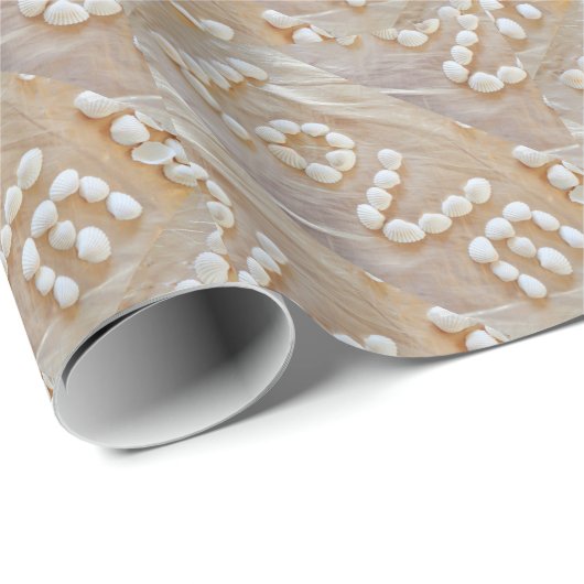 Love Heart Zee Shell Beach Hearts Seashells Summer Cadeaupapier (Rol Hoek)