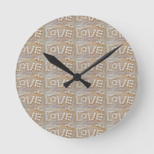 Love Heart Zee Shell Beach Hearts Seashells Summer Ronde Klok