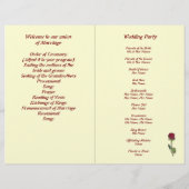 Love Hearts and Red Rose Wedding Foldable Program (Achterkant)