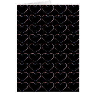 Love Hearts Black Grey Pop Art Cartes de voeux