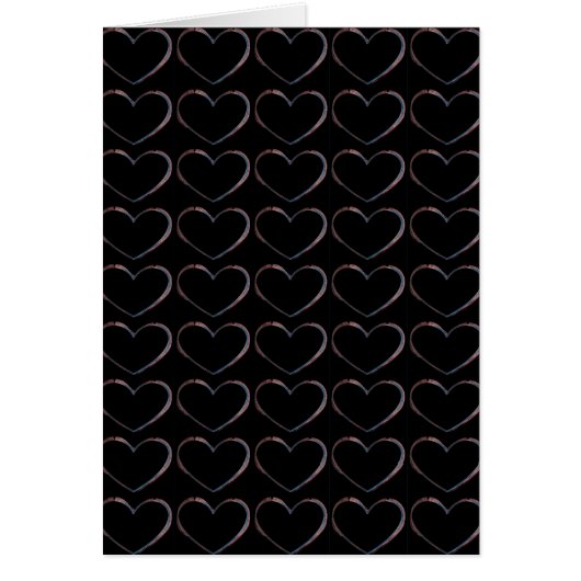 Love Hearts Black Grey Pop Art Cartes de voeux (Devant)
