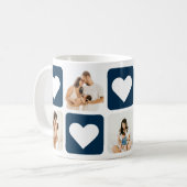 Love Hearts Blue Photo Collage Mug (Devant gauche)