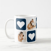 Love Hearts Blue Photo Collage Mug (Gauche)