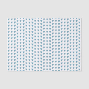 Love Hearts Blue Waterverf Pattern Party Tissuepapier