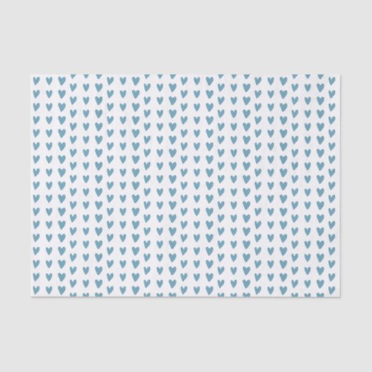 Love Hearts Blue Waterverf Pattern Party Tissuepapier (Voorkant)