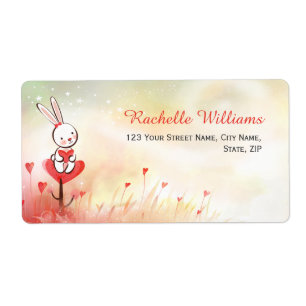 Love Hearts Bunny Shipping Labels