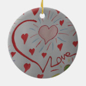 Love Hearts Ceramic Ornament (Achterkant)