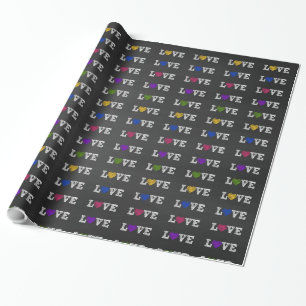 Love Hearts Chalkboard Wrapping Paper Cadeaupapier