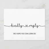 Love Hearts Chanson Demande RSVP Carte Postale (Devant)