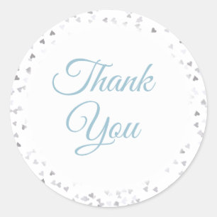 Love Hearts Confetti Dank je Ronde Sticker