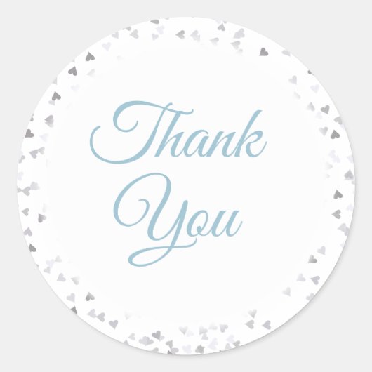 Love Hearts Confetti Dank je Ronde Sticker (Voorkant)