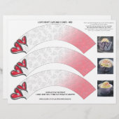 Love Hearts Cupcake Cosie - Red (Voorkant / Achterkant)