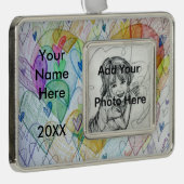 Love Hearts Custom Art Personalized Photo Ornament (Rechts)