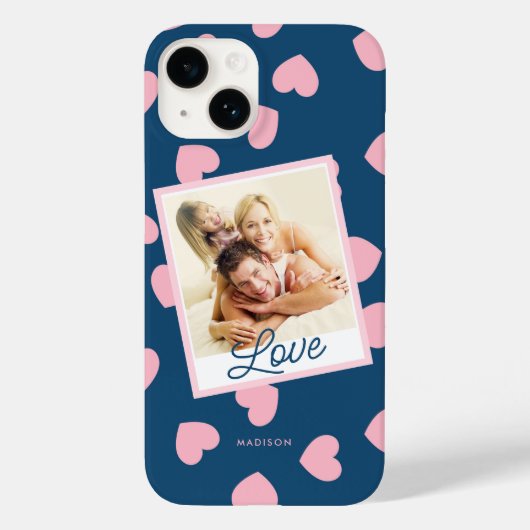Love Hearts Custom Photo Hoesje-Mate iPhone Case C (Achterkant)
