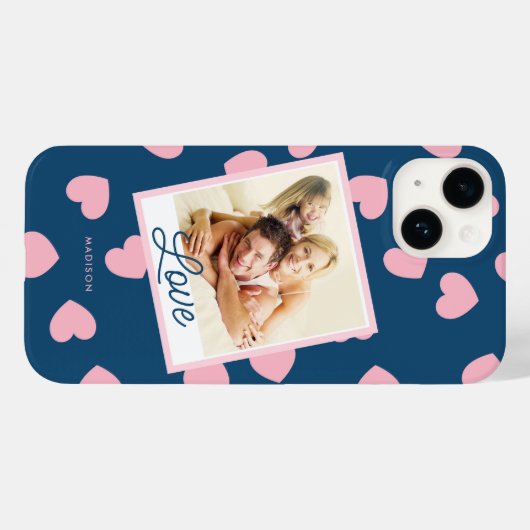 Love Hearts Custom Photo Hoesje-Mate iPhone Case C (Achterkant (horizontaal))