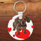 Love (Hearts) Dachsies - Dachshund Sleutelhanger (Voorkant)