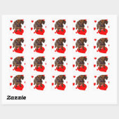 Love (Hearts) Dachsies - Dachshund Vierkante Sticker (Vel)