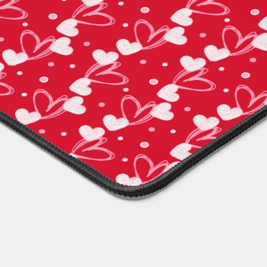 Love Hearts Doddles, Red, Desk Mat (Coin)