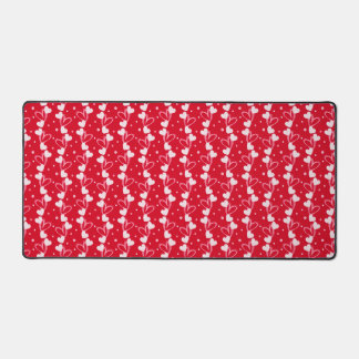 Love Hearts Doddles, Red, Desk Mat