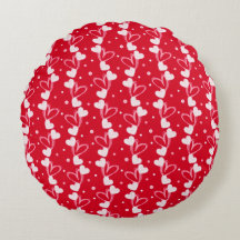Love Hearts Doddles, Rode Ronde Kussen