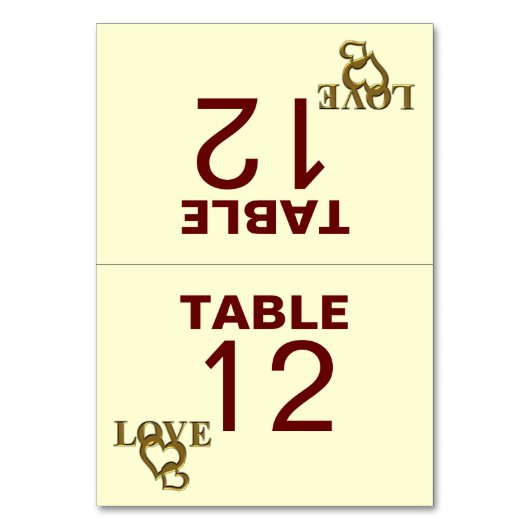 Love Hearts et Red Rose Mariage Carte de table pli (Par défaut)