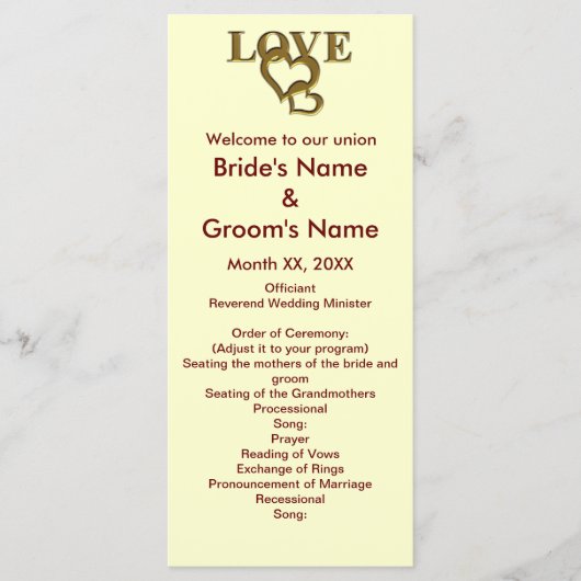 Love Hearts et Red Rose Mariage carte en rack (Devant)