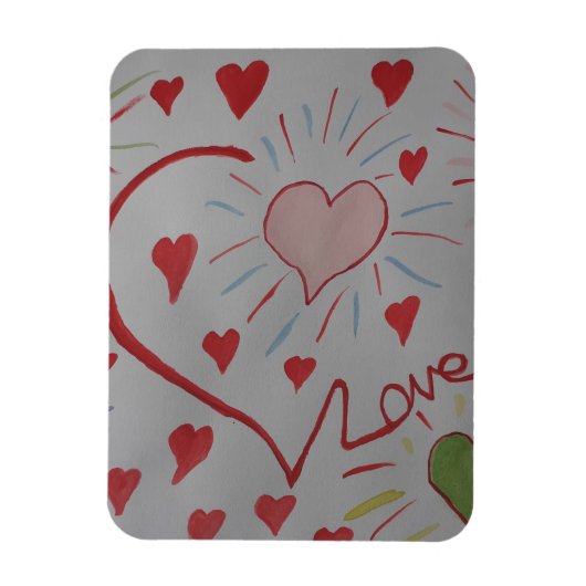 Love Hearts Flexible Photo Magnet (Vertical)