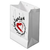 Love Hearts Gift Bag Medium Cadeauzakje (Voorkant Gekanteld)