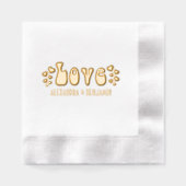 Love Hearts Hippie Boho 60s Typographie Nom du cou (Recto)