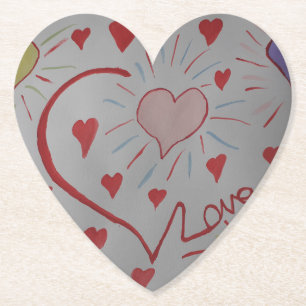 Love Hearts Kartonnen Onderzetters