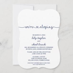 Love Hearts Ontvangst van marineblauw Elopement Kaart