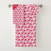 Love Hearts Personalized Valentine Gift Bath Towel Bad Handdoek (Insitu)
