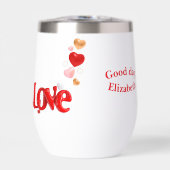 Love & Hearts Personalized Water Bottle (Voorkant)